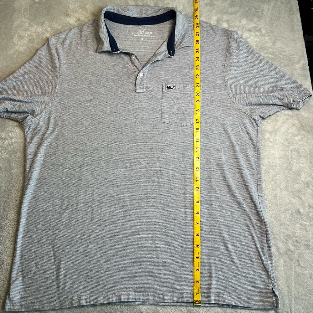 Vineyard Vines Men’s XL Gray Striped Edgartown Polo Golf Shirt - Picture 4 of 7